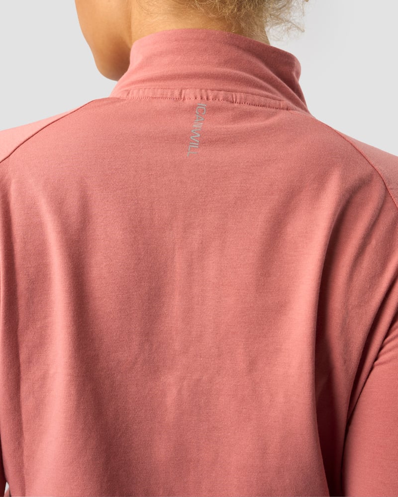 define cropped 1/4 zip adjustable dk rose