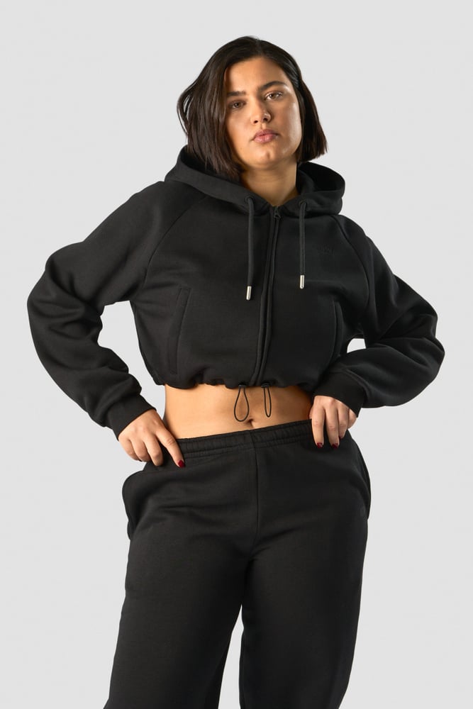 everyday cropped hoodie wmn black