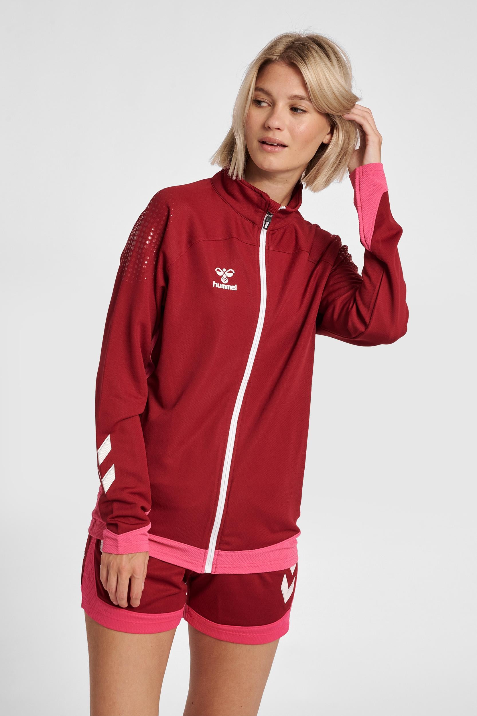 HUMMEL - Hml Lead Women Poly Zip Jacket - Biking Red