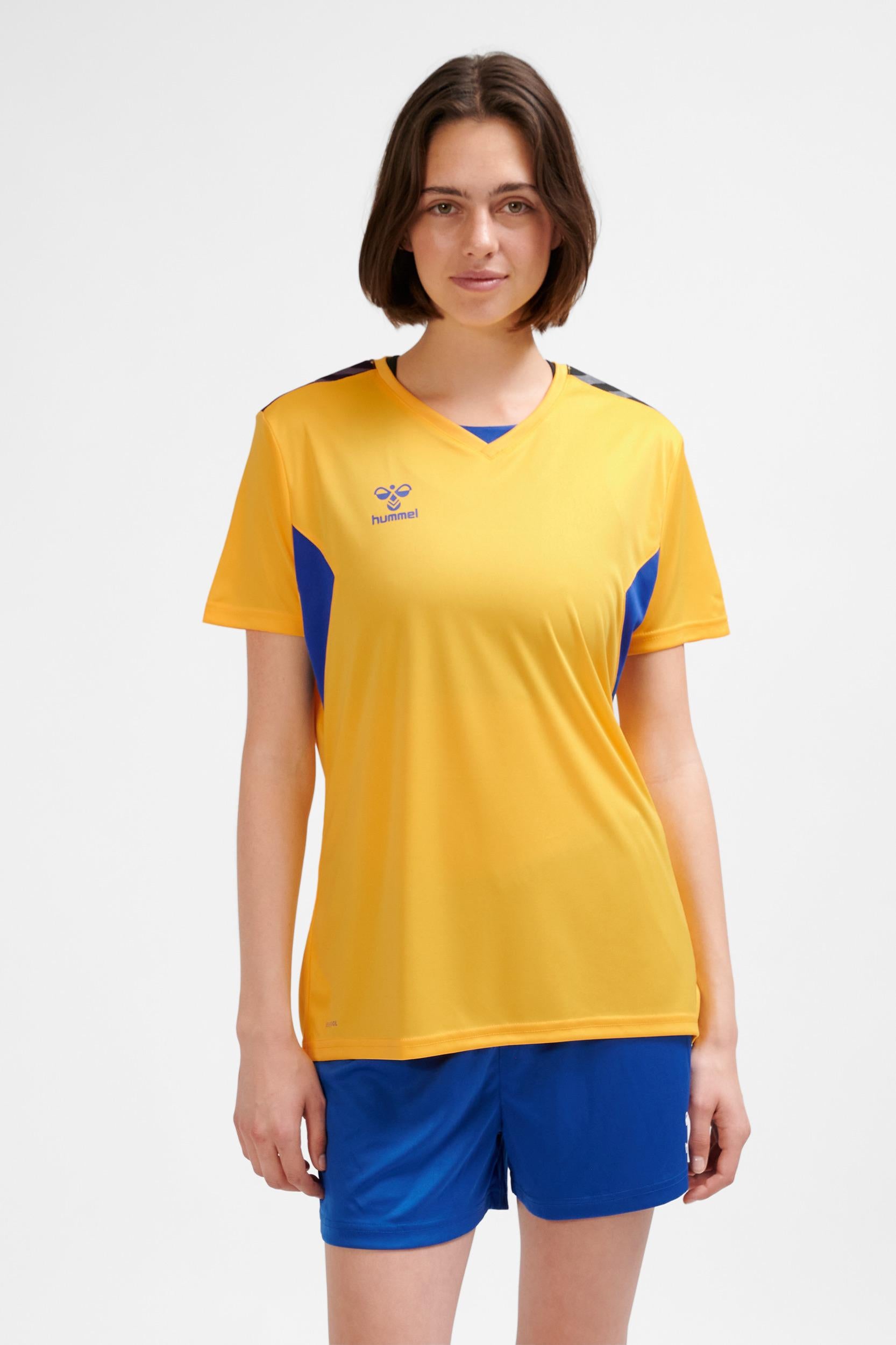 HUMMEL - Hmlauthentic Pl Jersey S/s Woman - Sports Yellow/true Blue