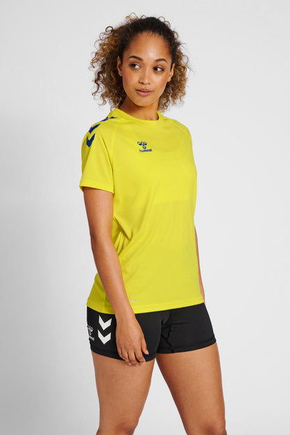 HUMMEL - Hmlcore Xk Core Poly Tee  S/s Woman - Blazing Yellow/true Blue