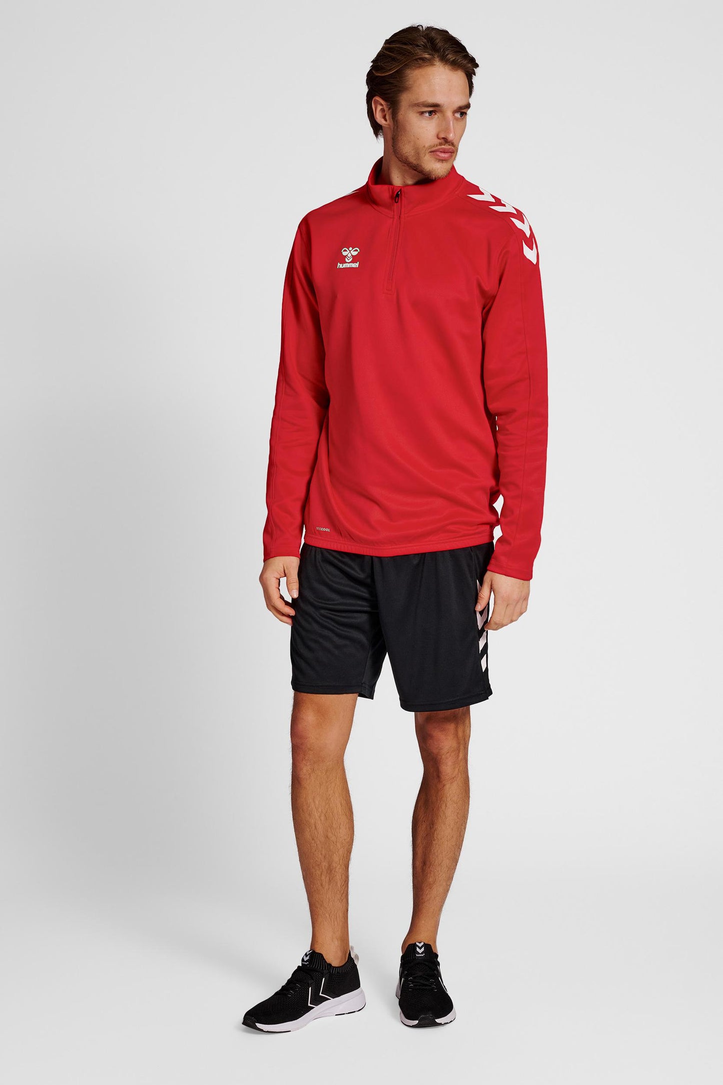 HUMMEL - Hmlcore Xk Half Zip Poly Sweat - True Red