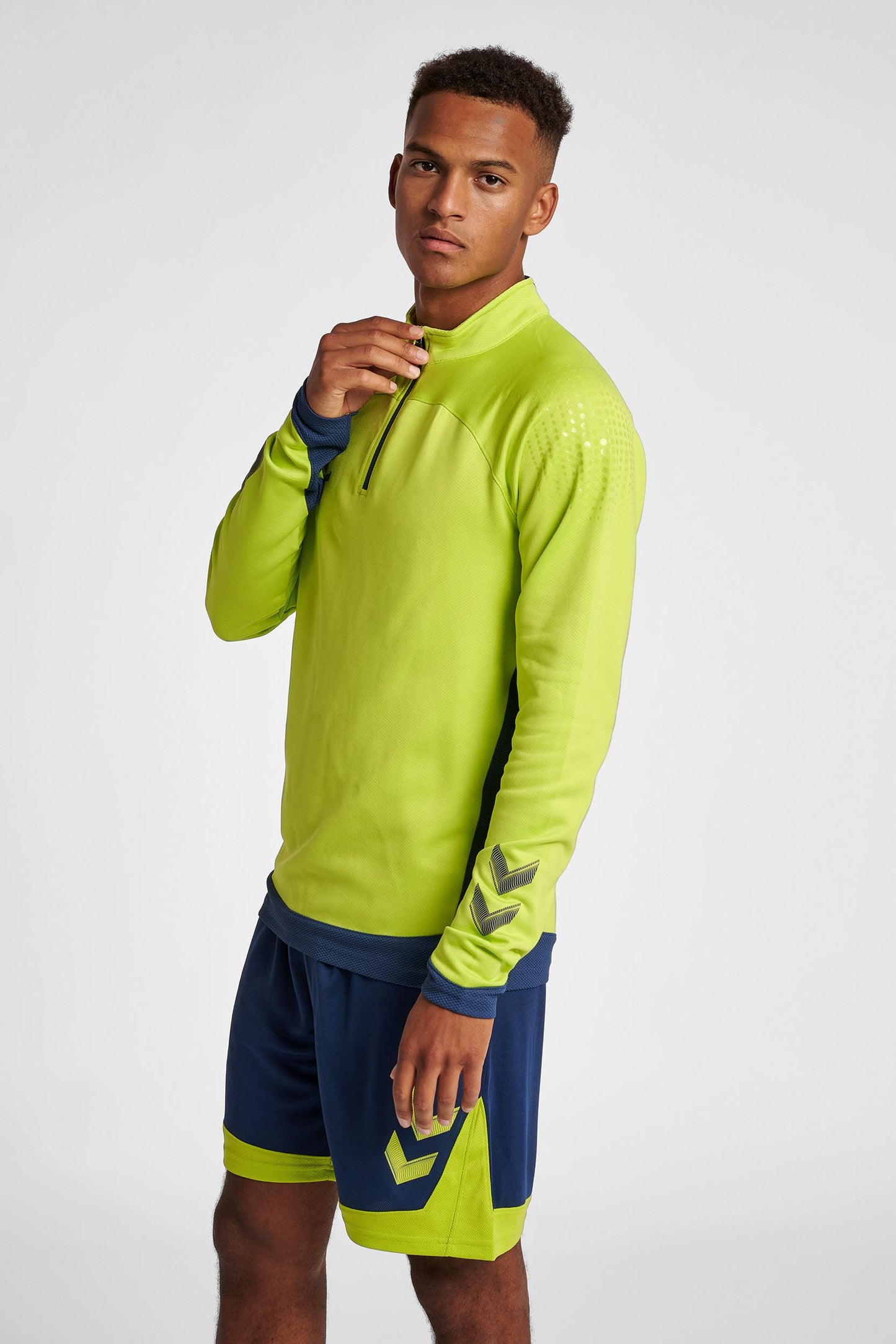 HUMMEL - Hmllead Half Zip - Lime Punch