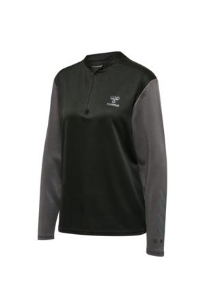 HUMMEL - Hmlongrid 1/2 Zip Poly Sweat Wo - Jet Black/forged Iron