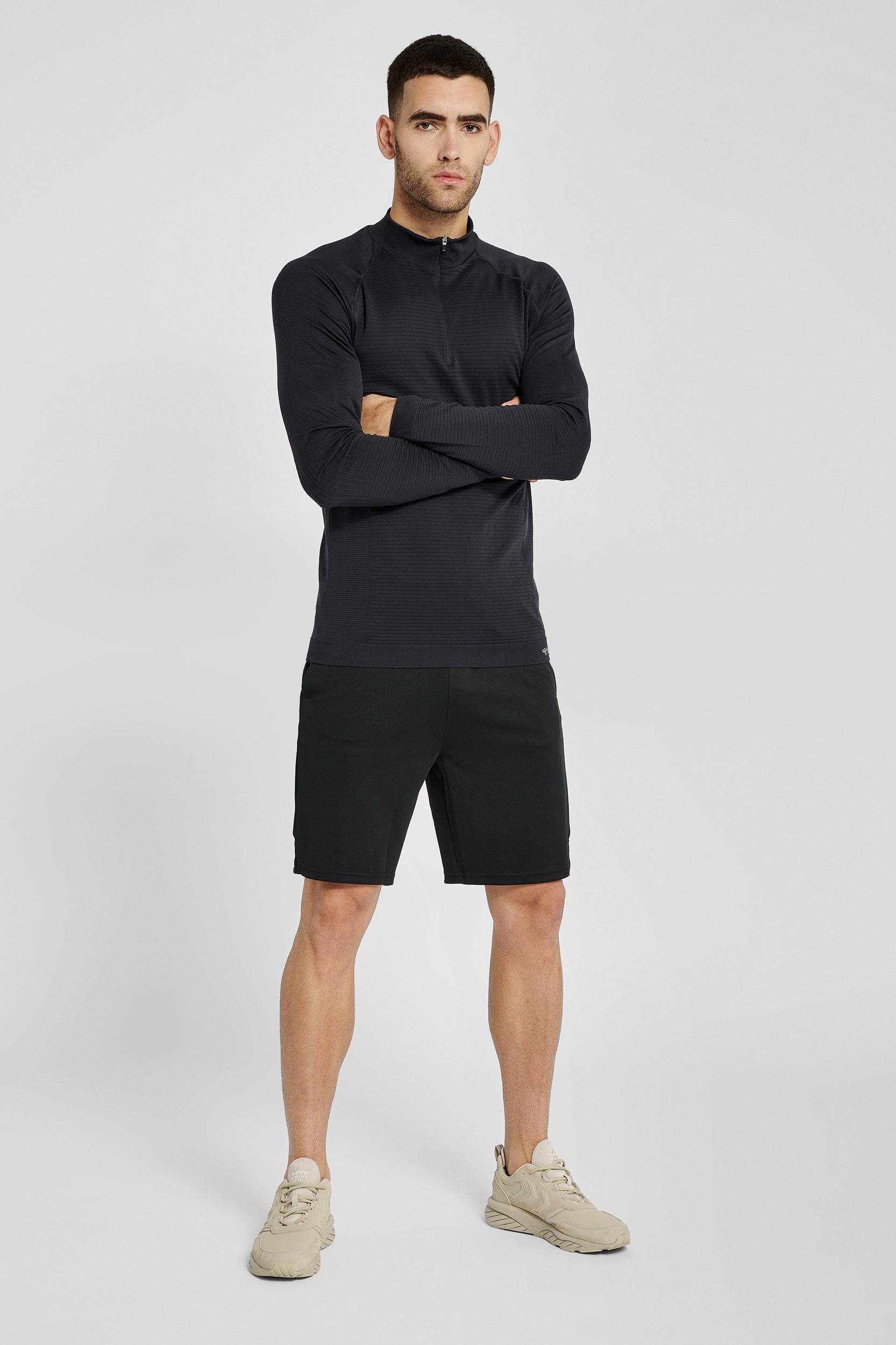 HUMMEL - Hmlstroke Seamless Half Zip - Black