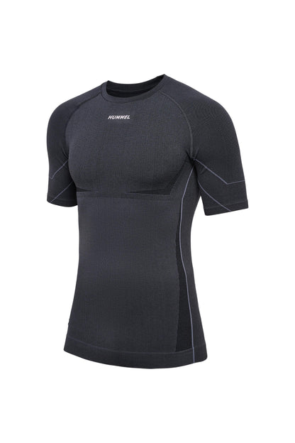 HUMMEL - Hmlte Mike Seamless T-shirt - Black/asphalt Melange