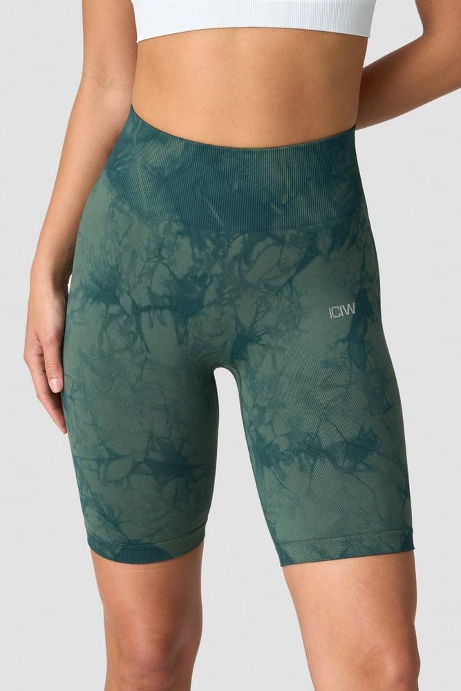 ICANIWILL - Define Seamless Tie Dye Biker Shorts - Dark Green