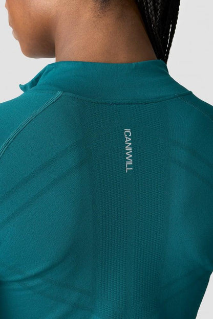 ICANIWILL - Everyday Seamless 1/4 Zip - Dark Teal Green