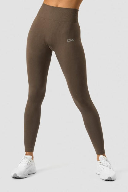 ICANIWILL - Ribbed Define Seamless Tights - Dark Sand