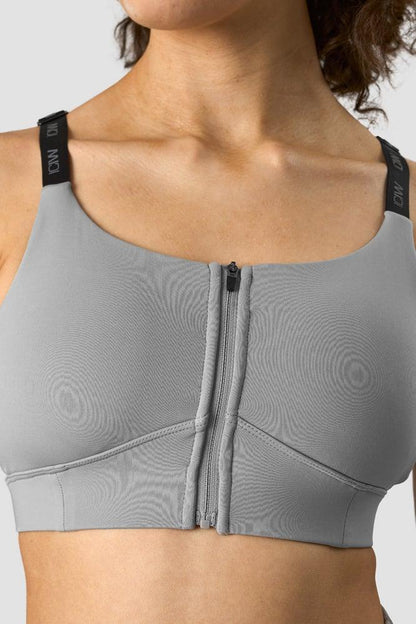 ICANIWILL - Ultimate Training Zipper Sports Bra - Grey