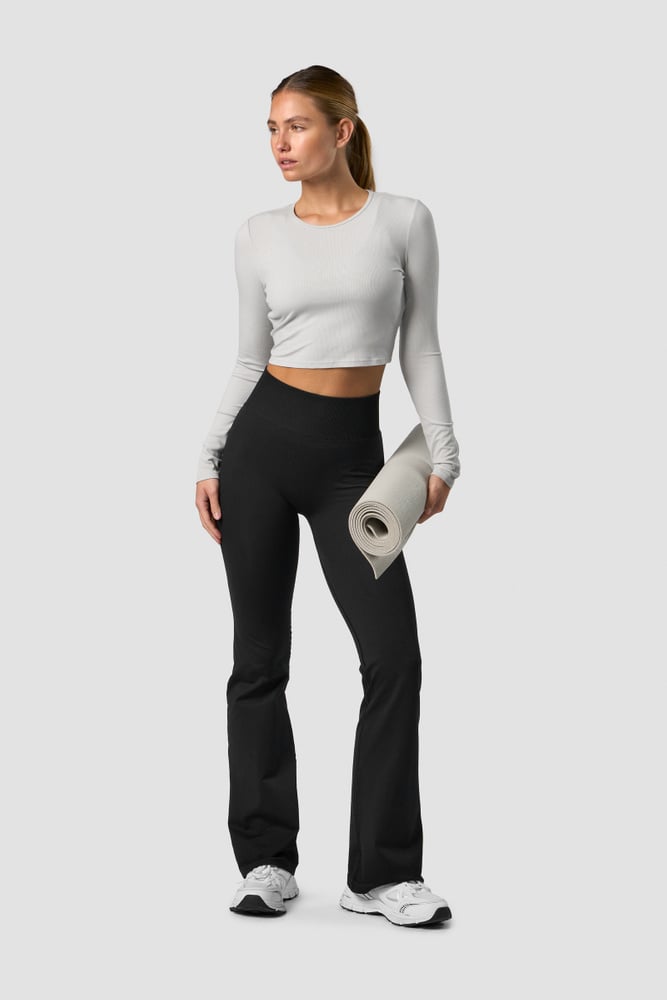 recharge cropped long sleeve wmn light grey