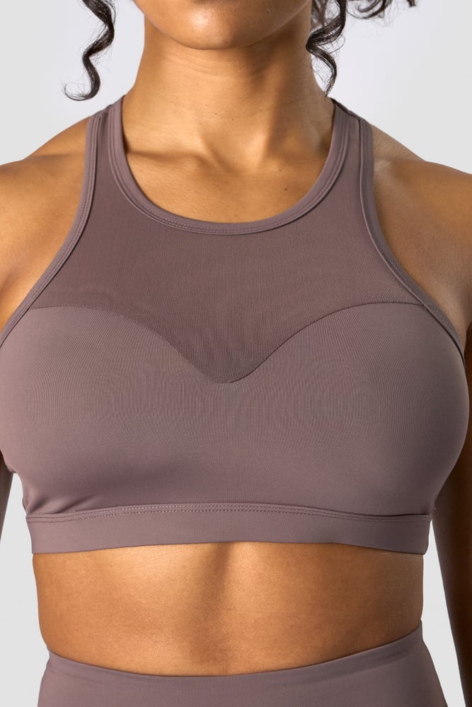 revive mesh sports bra dusty brown