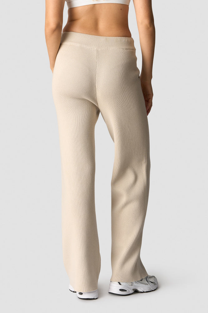 soft knit pants light beige