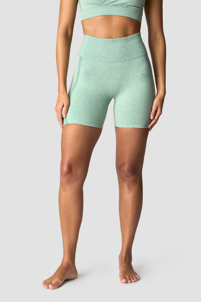 soft seamless shorts wmn light green melange